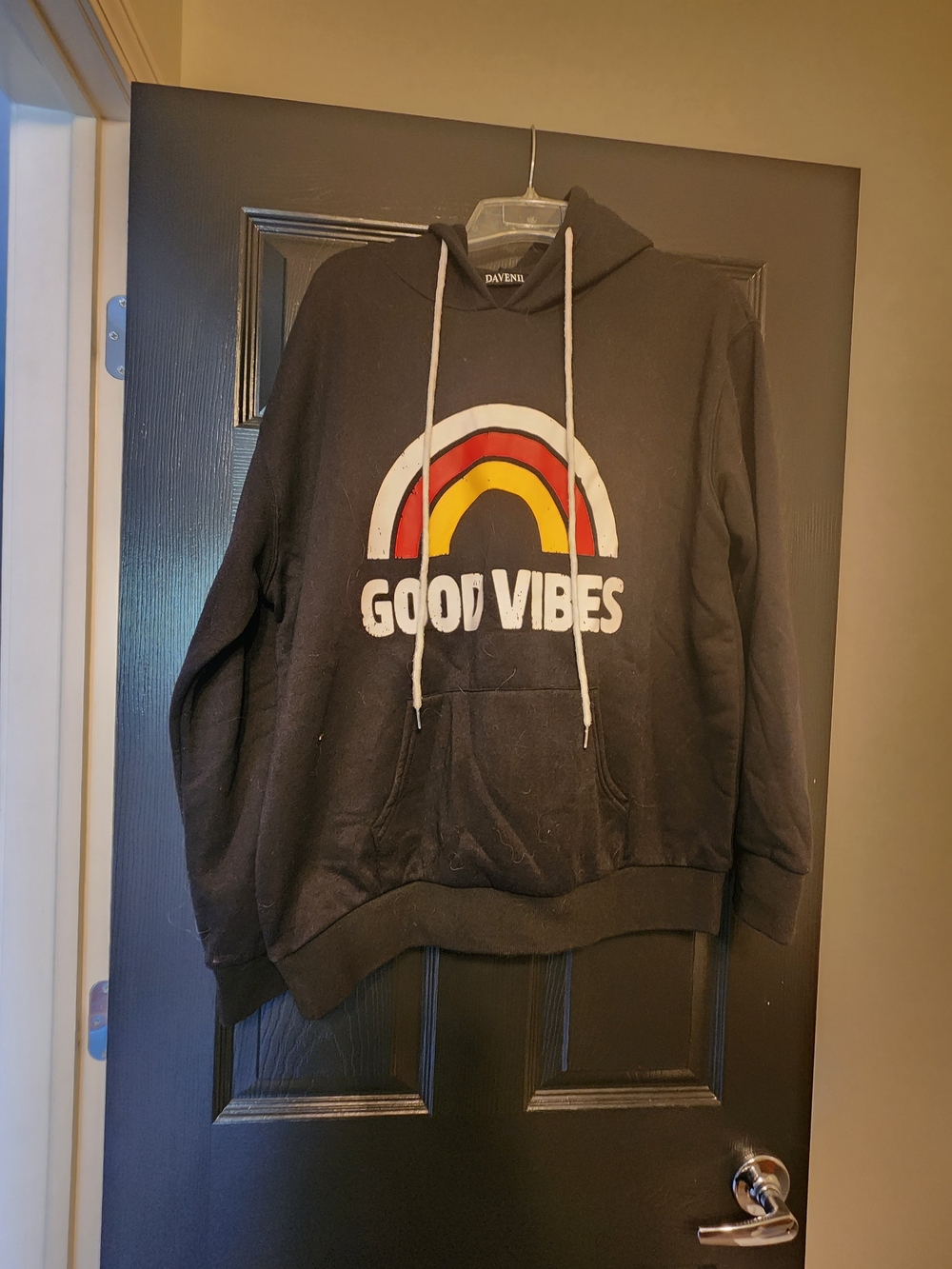 Black "Good Vibes" Pullover Hoodie